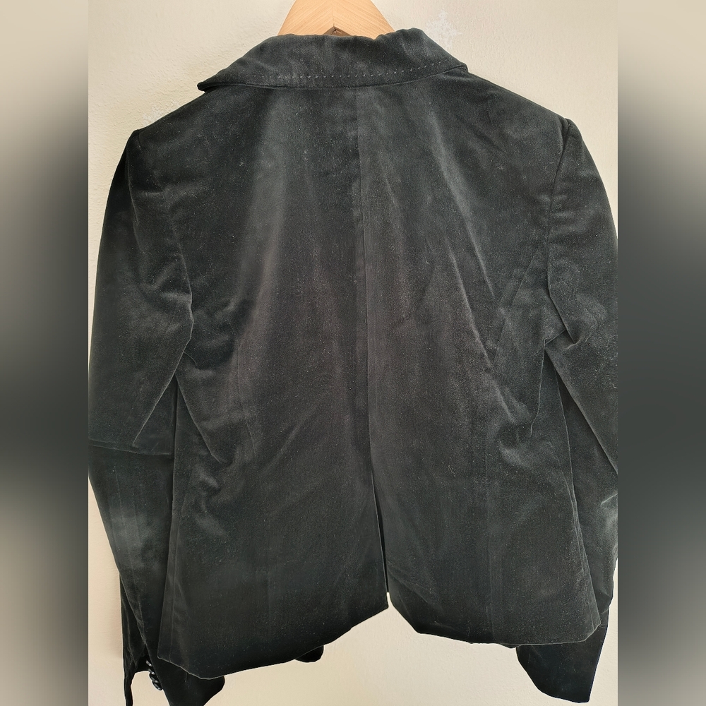 Ann Taylor Black Velvet 2-Button Blazer 4 - Picture 4 of 10
